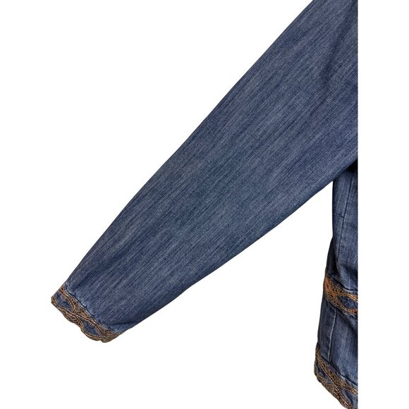 Isabel Hayley Women's Jacket Denim Jean Aztec Southwestern Embroidered Medium - Picture 4 of 10